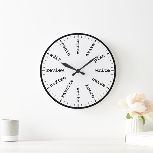 Klok van grappige schrijver die Humor schrijft (Huis)