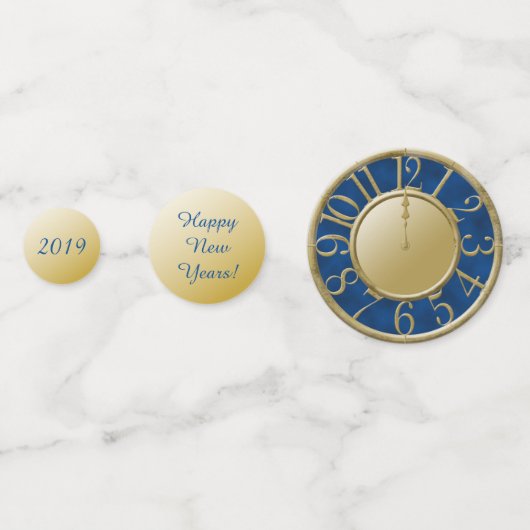 Klok van het Nieuwe Jaar Aftellen Confetti (Achterkanten)