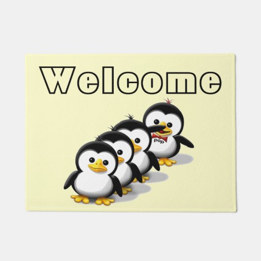 Klok van pinguïns deurmat (Voorkant)