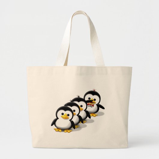 Klok van pinguïns grote tote bag (Voorkant)