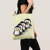 Klok van pinguïns tote bag (Dichtbij)