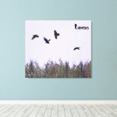 Klok van Ravens Canvas Afdruk (Insitu (Houten vloer))
