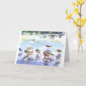 Klok van zandlings op het strand kaart (Gele Bloem)