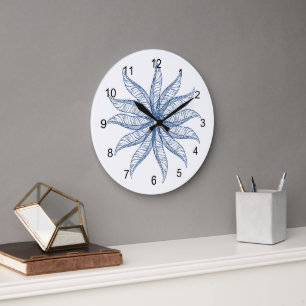 Klok - Veerbloesem in blauw