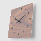 Klok - Verlichtde Woodgrain met metaalnummers (Hoek)