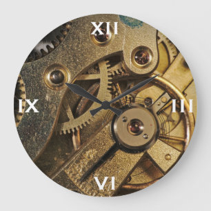 Klok: Verwarmd messing. Horloge Grote Klok