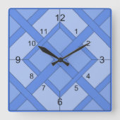 Klok - Verweven vierkantjes in blauw (Voorkant)