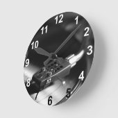 Klok: Vinylrecord op een Platenspeler.  thema Ronde Klok (Hoek)