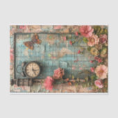 Klok & vlinder gemengde media tissuepapier (Voorkant)