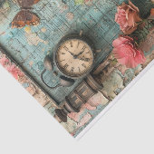 Klok & vlinder gemengde media tissuepapier (Detail)