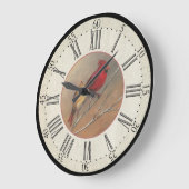 Klok voor artistieke serie - kardinale vogelklok (Hoek)