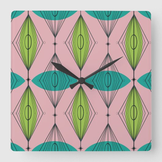 Klok voor atoomroze Ogee en Starbursts (Voorkant)