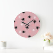 Klok voor atoomroze Starbursts rond de muur (Huis)