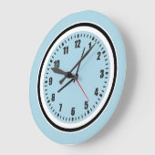 Klok voor de muur, blauwe cirkelmuurklok, klassiek (Hoek)