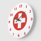 Klok voor de muur van de Zwitserse luchtmacht (Hoek)