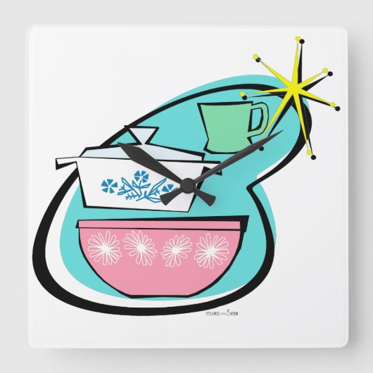 Klok voor de muur van het atoomontwerp (Voorkant)