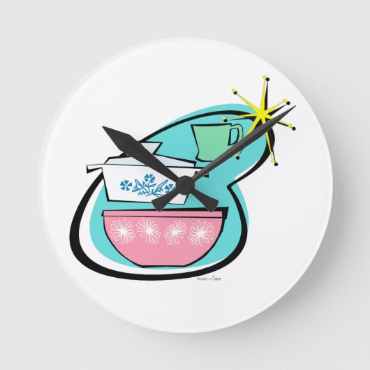 Klok voor de muur van het atoomontwerp (Voorkant)