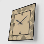 Klok voor de vierkant wandsluiting met een bruine  (Hoek)