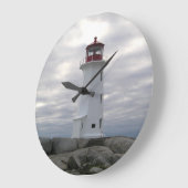 Klok voor de vuurtoren Peggy's Cove Nova Scotia (Hoek)