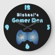 Klok voor gamers, aangepast voor de mannen grot, j