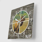 Klok voor jagers Elk personaliseren met initialen (Hoek)