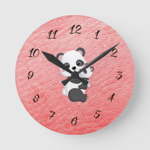 Klok voor Kinderkamer met mama en Baby Panda