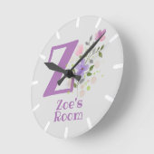 Klok voor kinderkamer met naam Zoe (Hoek)