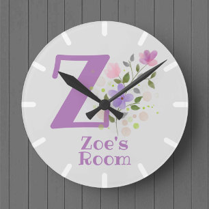 Klok voor kinderkamer met naam Zoe