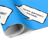 Klok voor komische rede Happy Birthday wrappaper Cadeaupapier (Rol Hoek)