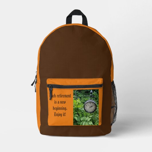 klok voor relatiegeschenk bedrukte rugzak (Voorkant)