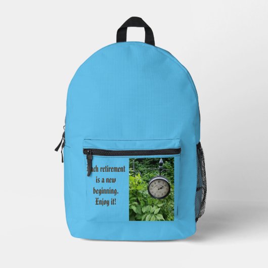 klok voor relatiegeschenk bedrukte rugzak (Voorkant)