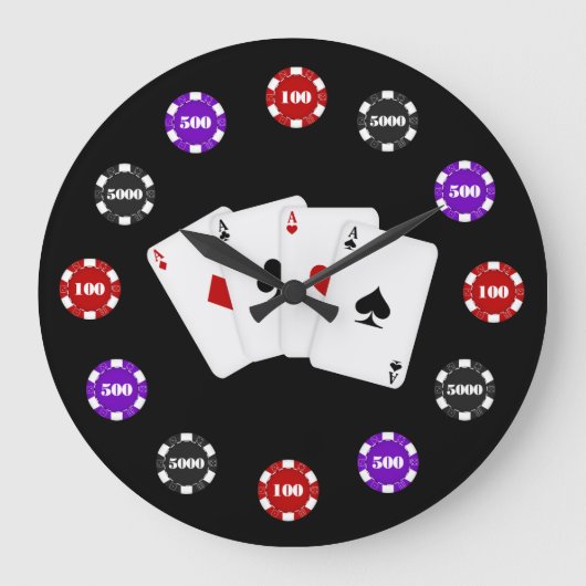 Klok voor speelkamer van Poker Chip (Voorkant)