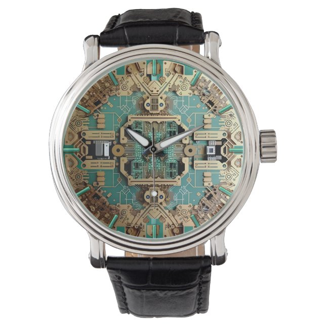 Klok voor versiering met schakelbord, Motherboard  Horloge (Voorkant)