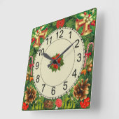 Klok voor vierkante muren met kerstmotief (Hoek)