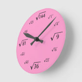 Klok voor vierkantswand (roze/zwart) (Hoek)