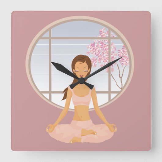 klok voor yoga meisje (Voorkant)