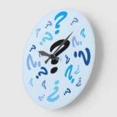 Klok - Vragenmerken in blauw (Hoek)