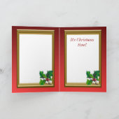  klok, vrolijk kerstfeest feestdagen kaart (Binnen)