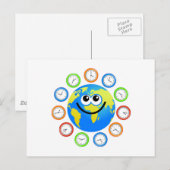 Klok Wereldbol Briefkaart (Voorkant / Achterkant)
