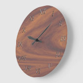 Klok - Woodgrain met metalen nummers (Hoek)