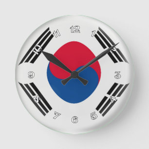 Klok Zuid-Korea vlag Bubble Design