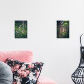 Klokbloemen en een boomstronk in het zomerbos muurkunst sets (Woonkamer)
