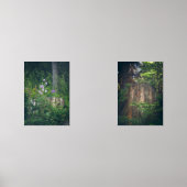 Klokbloemen en een boomstronk in het zomerbos muurkunst sets (Voorkant)