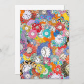 Klokbloemen Multicolored Wenskaart van de Ontkoppe (Voorkant / Achterkant)