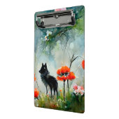 Klokbord van wilde dieren met klauterbloem mini klembord (Angled2)