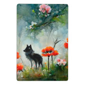 Klokbord van wilde dieren met klauterbloem mini klembord (Achterkant)