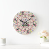 Klokduur rond de muur - ontwerp met bloemen grote klok (Huis)