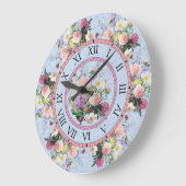 Klokduur rond de muur - ontwerp met bloemen grote klok (Hoek)
