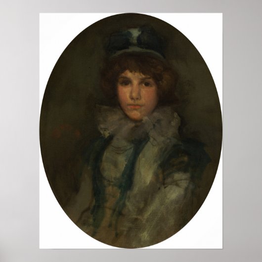 Klokflits - blauw en koraal de kleine blauwe kap poster (Voorkant)