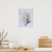 Klokflits - de studie van het cijfer in kleuren poster (Keuken)